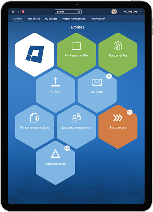 Digital Personnel File in Tablet