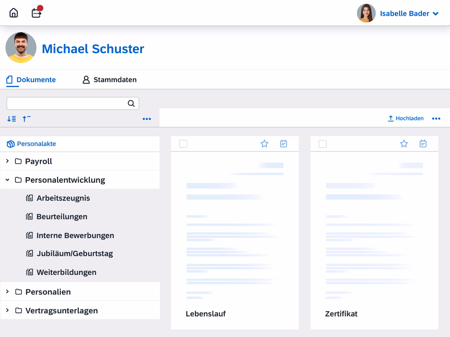 Digitale Personalakte - Akteneinsicht Digital Personnel File in Tablet
