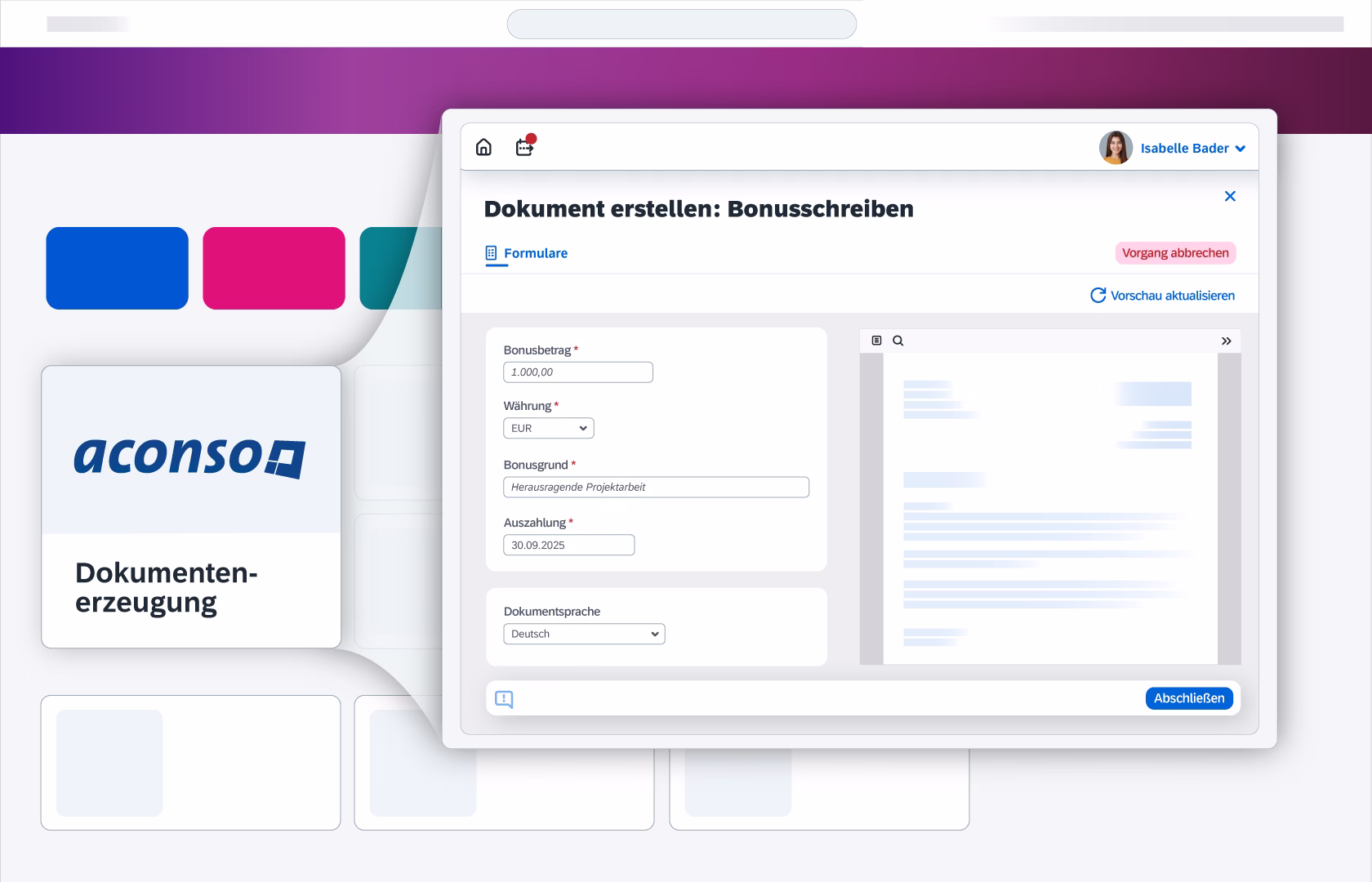 Dokumentenerzeugung - SAP SuccessFactors Integration